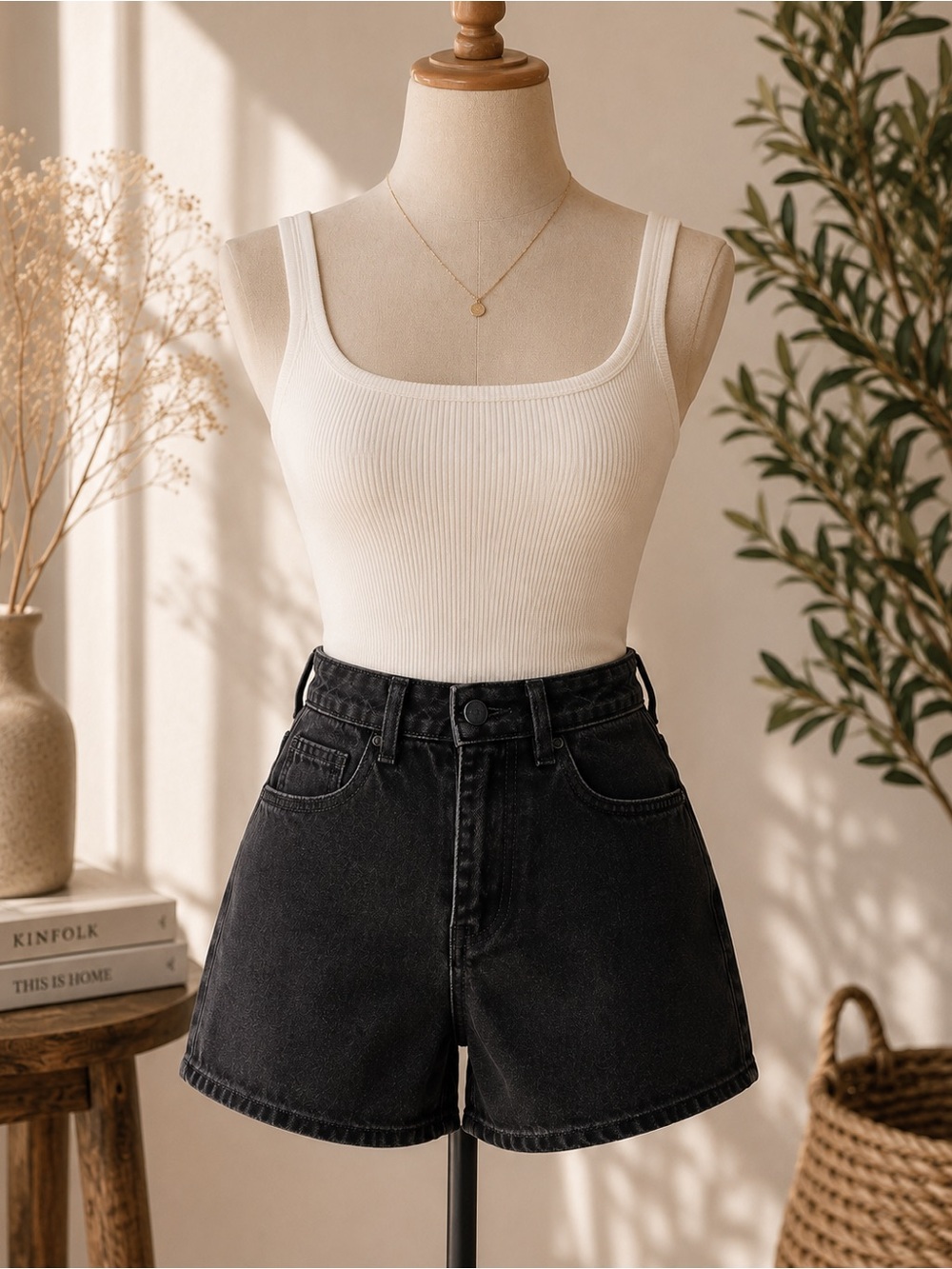 Abercrombie & Fitch Black The Mom Shorts Ultra High Rise